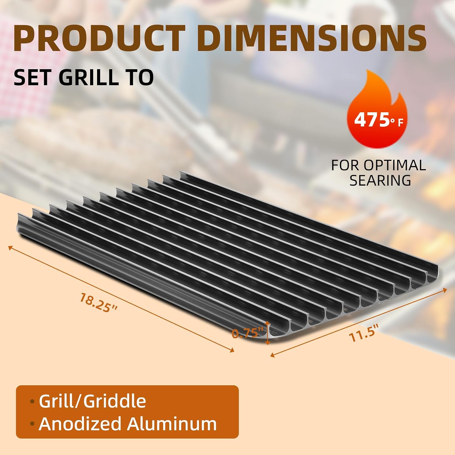 18.25'' x 11.5'' Reversible Al - Foods X ulasan dan harga