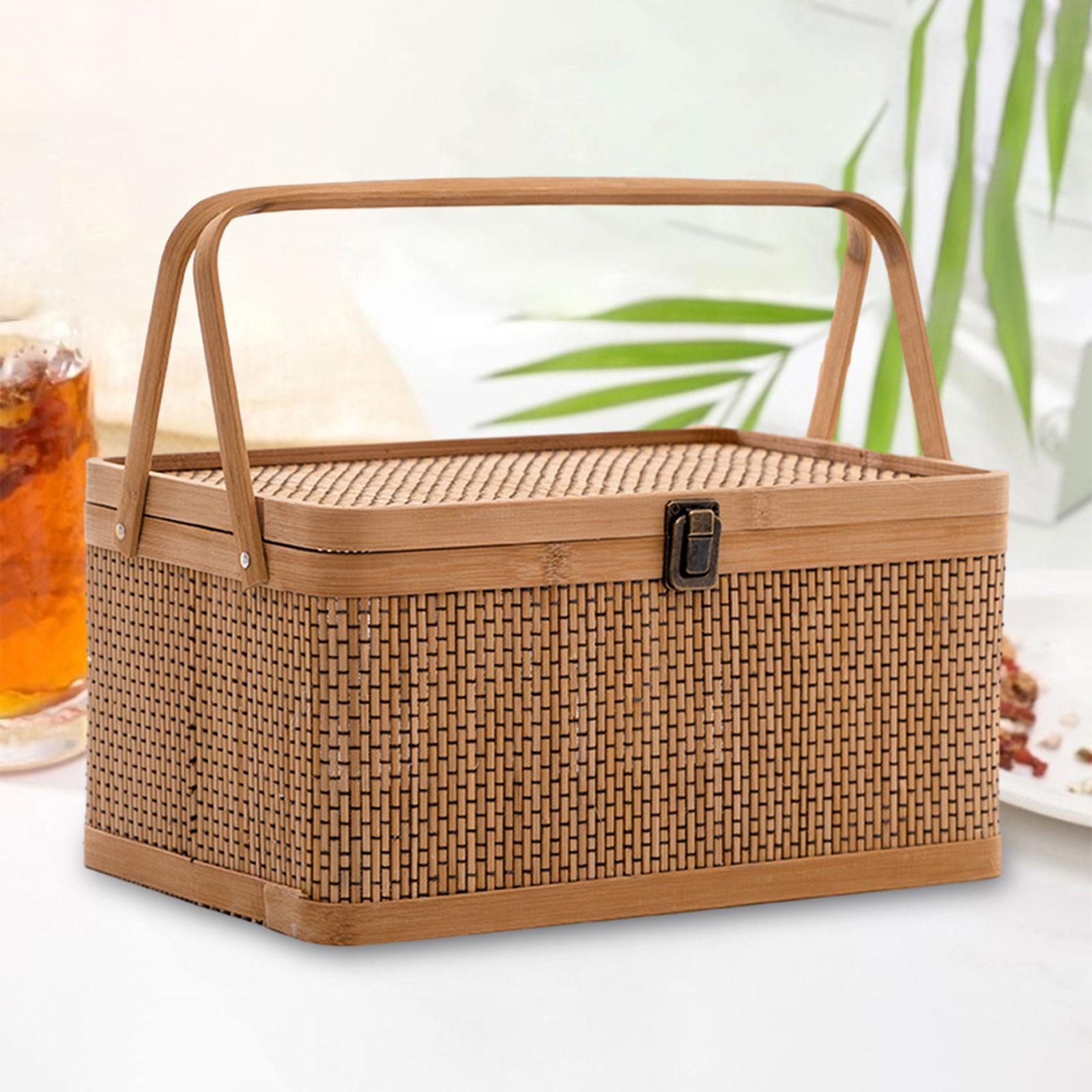 Handcrafted Bamboo Picnic Bask - Food Snacks Hamper ulasan dan harga