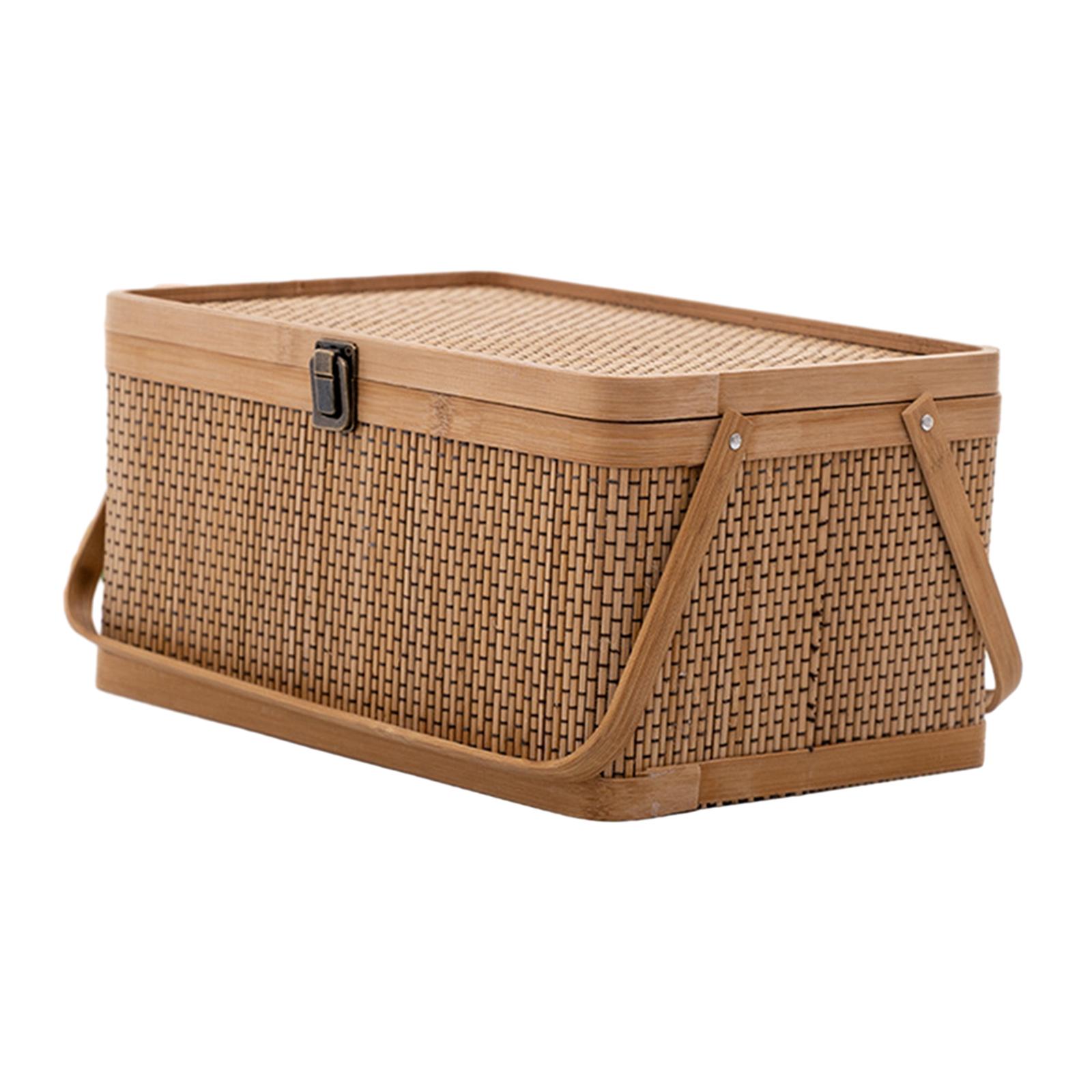 Handcrafted Bamboo Picnic Bask - Food Snacks Hamper ulasan dan harga