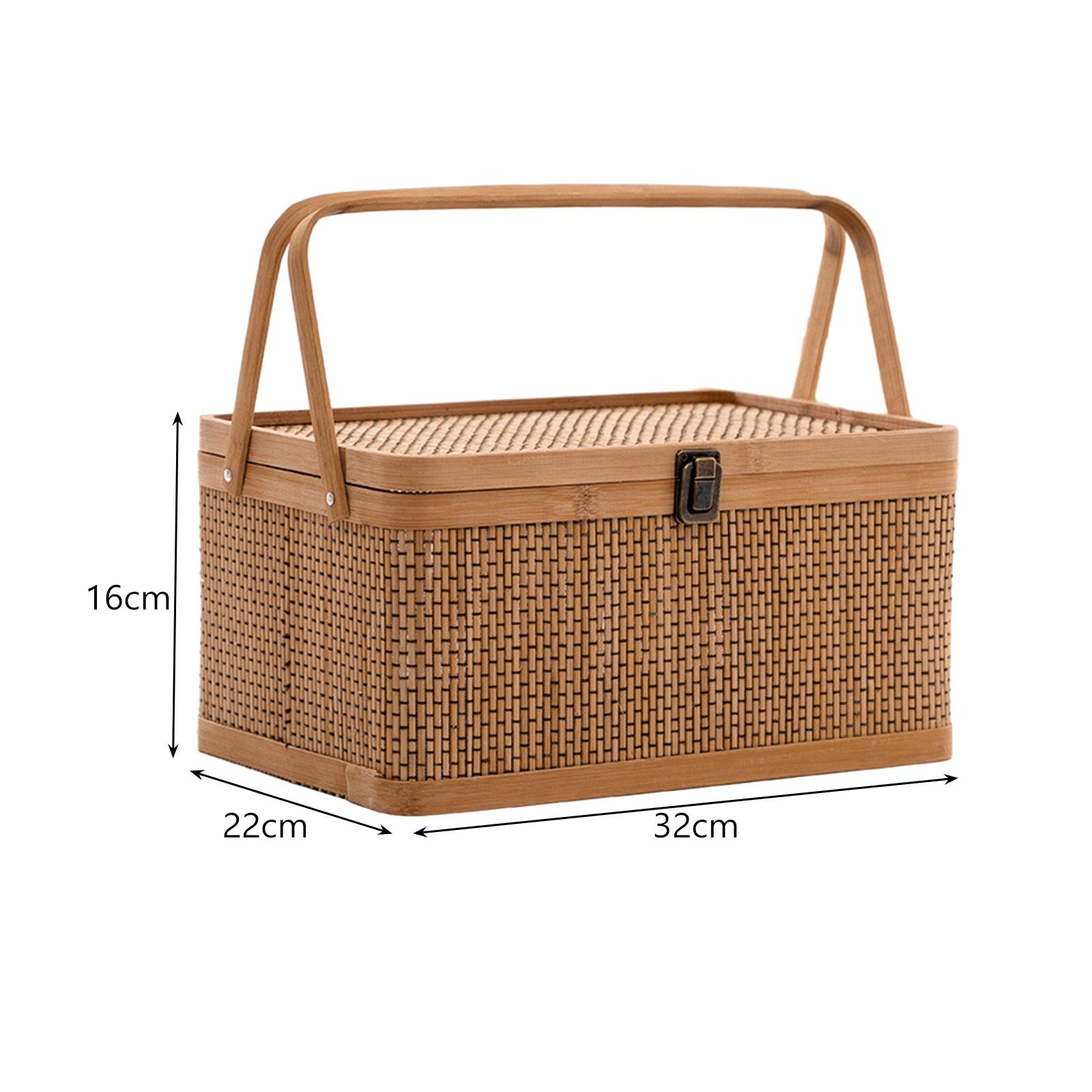 Handcrafted Bamboo Picnic Bask - Food Snacks Hamper ulasan dan harga