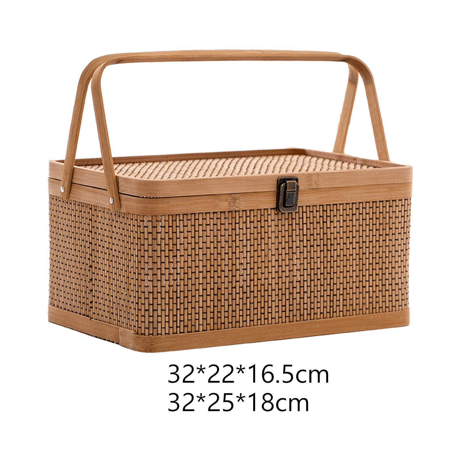 Handcrafted Bamboo Picnic Bask - Food Snacks Hamper ulasan dan harga