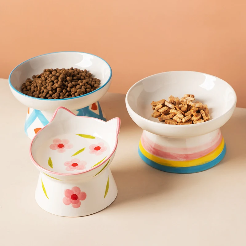 Cat Elevated Ceramic Bowl Pet  - Food Snacks To Eat ulasan dan harga