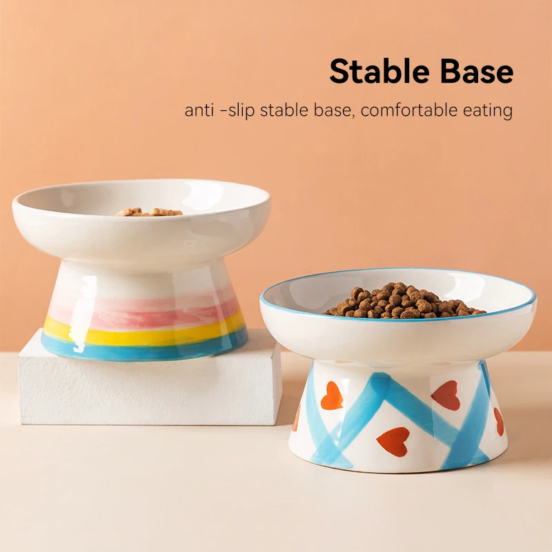Cat Elevated Ceramic Bowl Pet  - Food Snacks To Eat ulasan dan harga