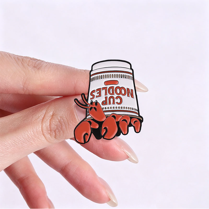 Lobster Cup Noodles Enamel Pin - Zinc Food Snacks ulasan dan harga