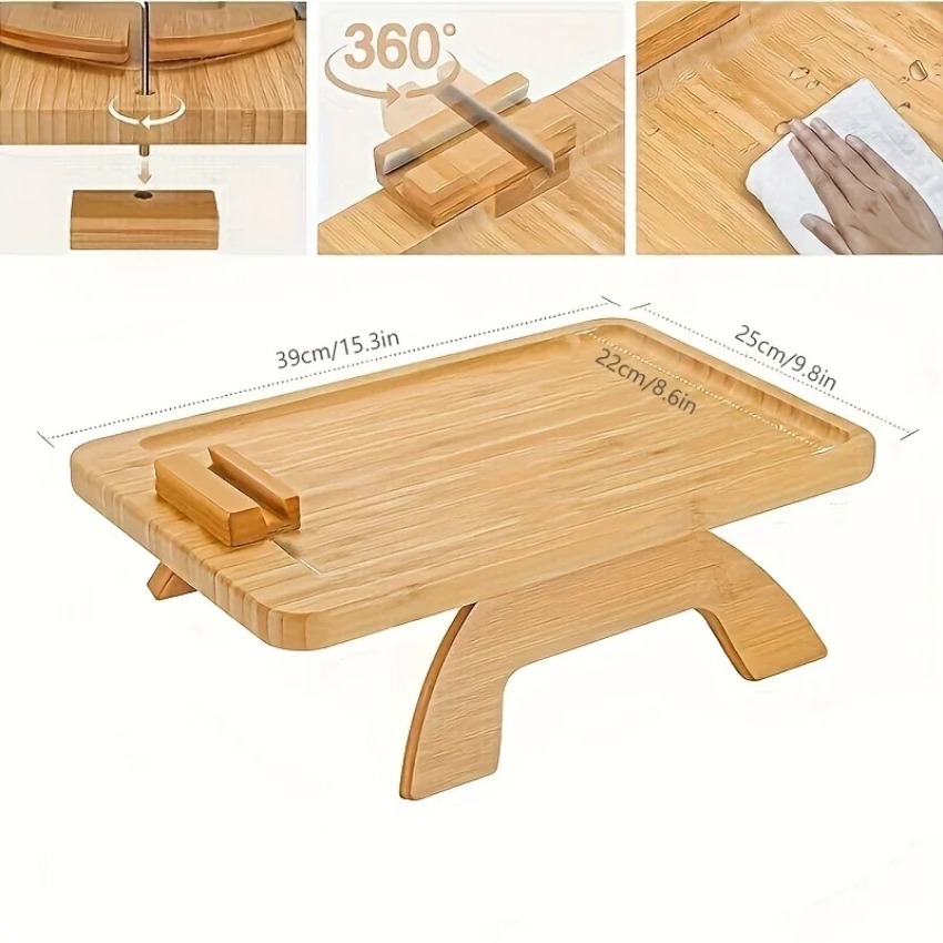Wooden Foldable Tray Lazy Sofa - Food Snacks To Eat ulasan dan harga