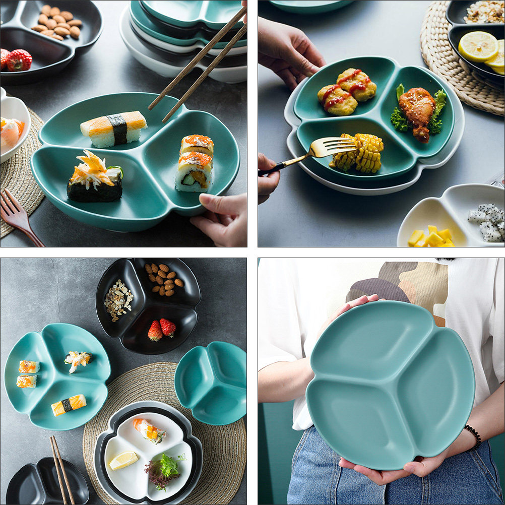 1Pcs Ceramic Divided Serving P - Food Snacks For Picnic ulasan dan harga