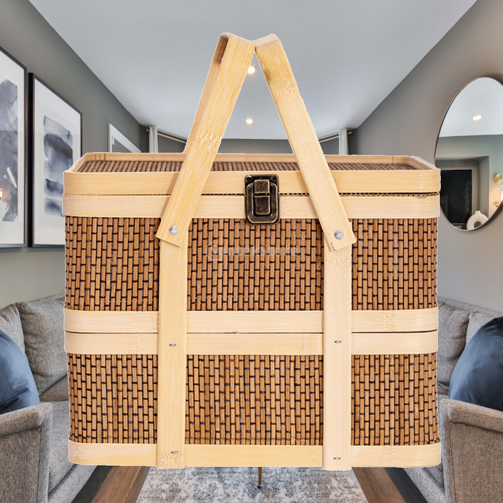 Woven Picnic Basket,Food Stora - Food Snacks Hamper ulasan dan harga