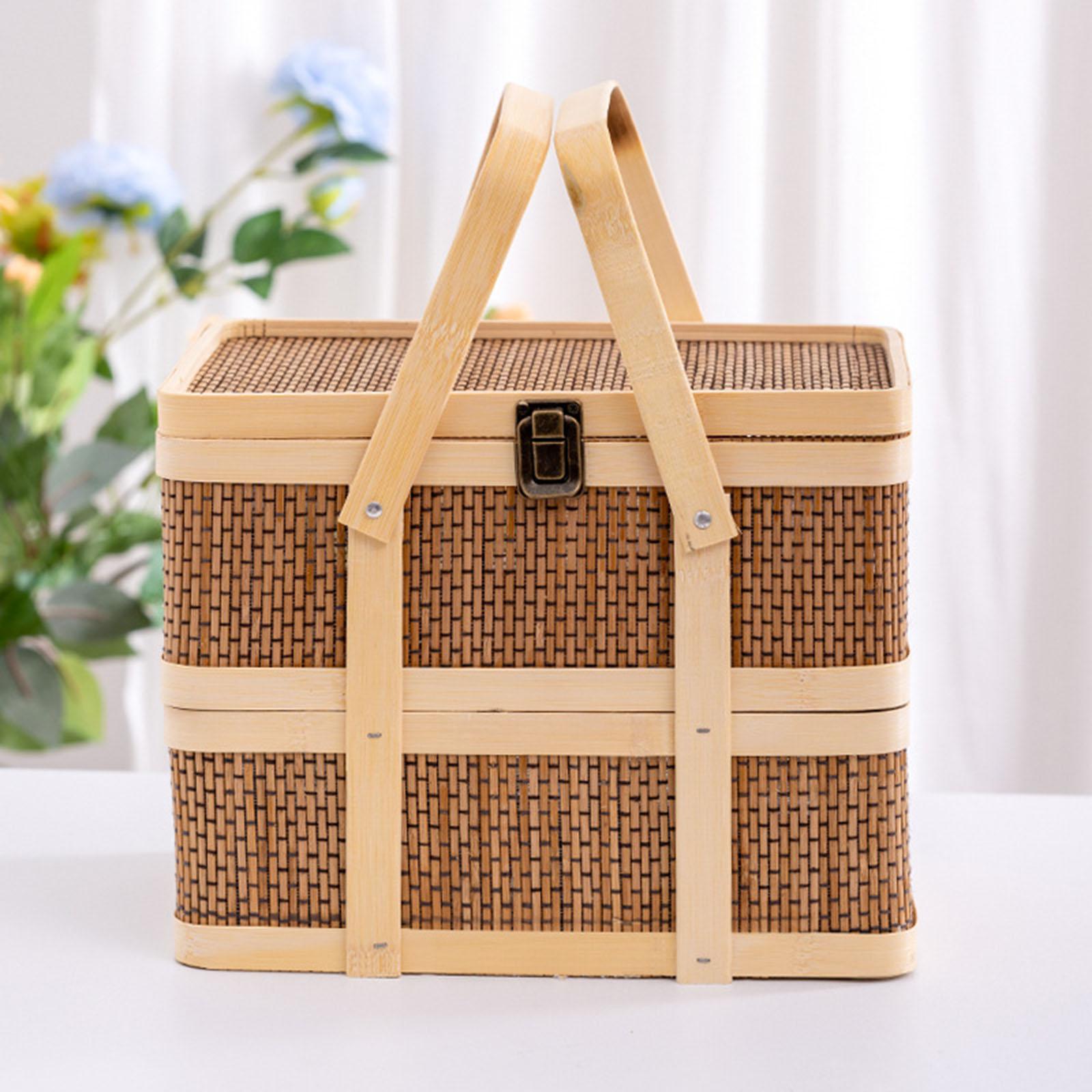 Woven Picnic Basket,Food Stora - Food Snacks Hamper ulasan dan harga