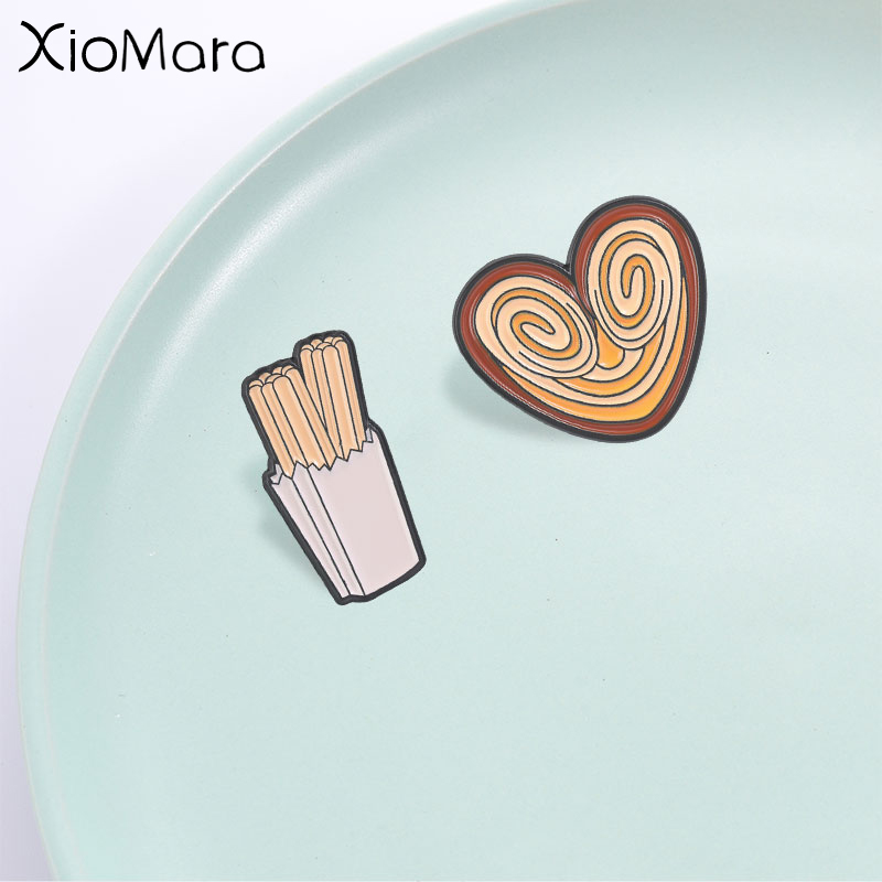 Funny Snack Enamel Pin, Churro - Zinc Food Snacks ulasan dan harga