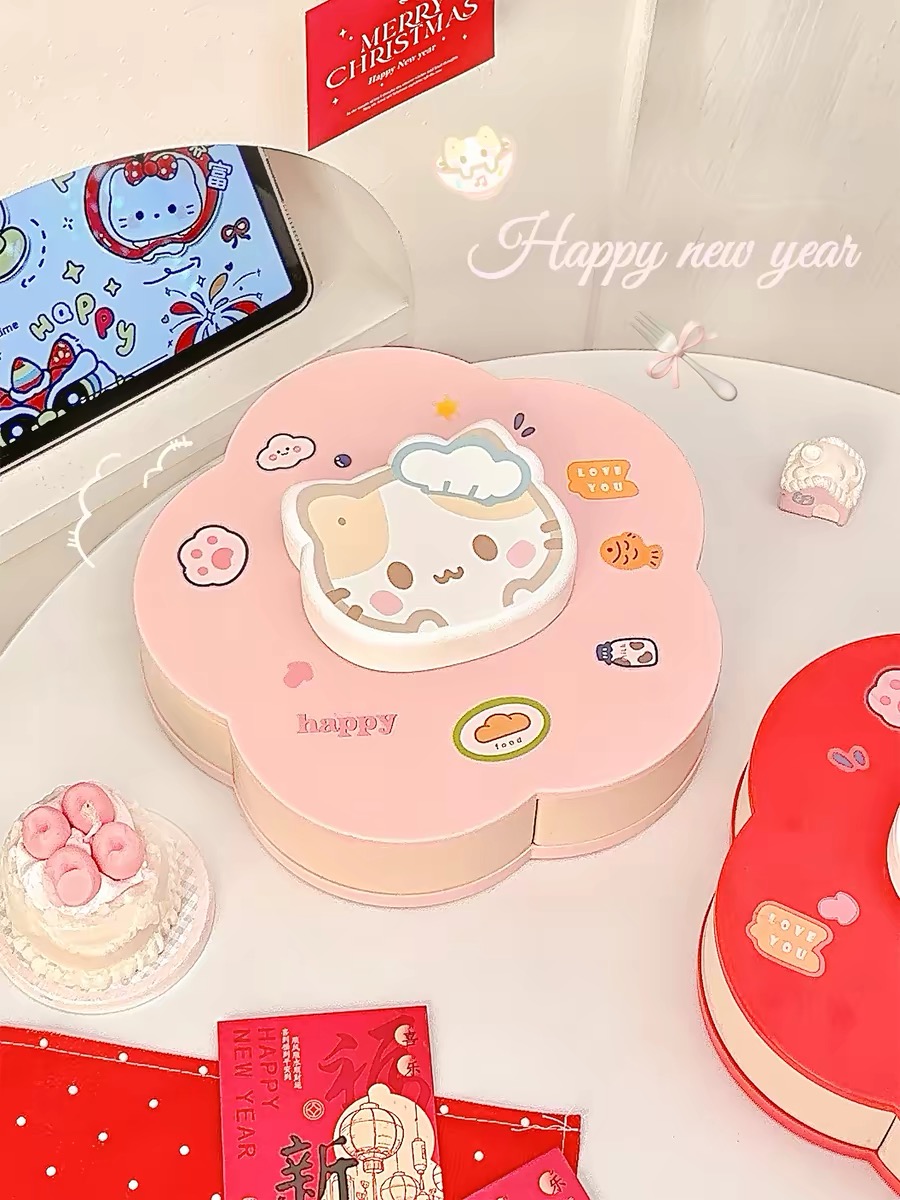 Rotatable Cute Cartoon Divided - Food Snacks To Eat ulasan dan harga