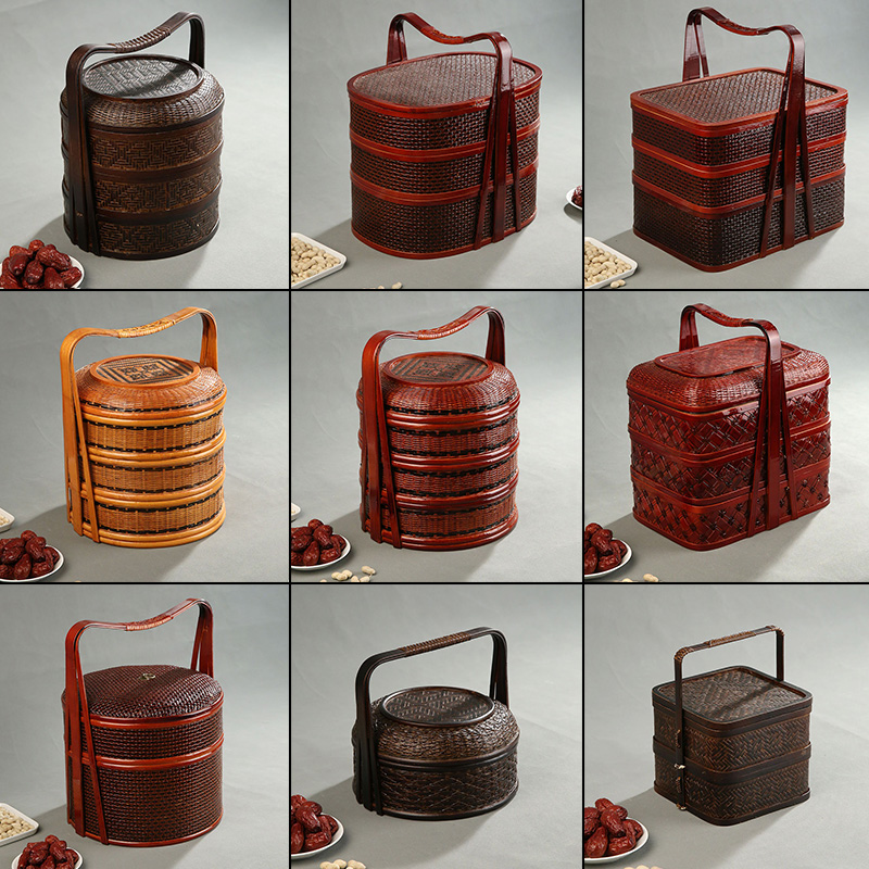 Bamboo Picnic Basket with Lid  - Food Snacks Hamper ulasan dan harga