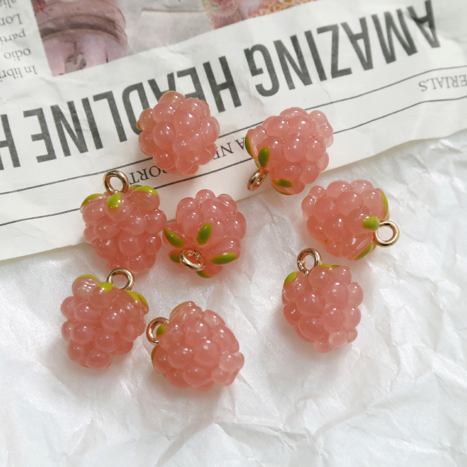 2PCs 3D Resin Charms Grape Fru - Foods X ulasan dan harga